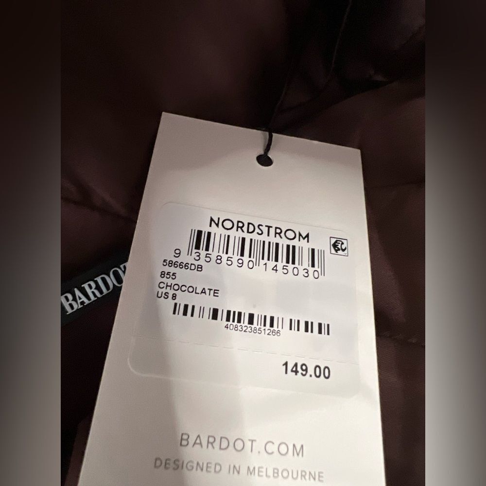 BARDOT Everlasting Satin Midi Dress In Chocolate Size 8 DM3 - Picture 12 of 12